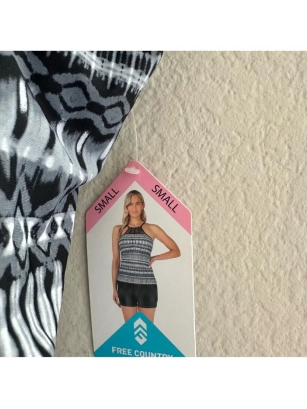 Free Country Tankini Top S NWT Boho Swim Batik Braided High Neck Beach
